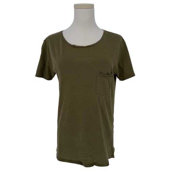 rag & bone Jeans Crew Neck Tee Basic T-Shirt Women's XS Olive Green - Picture 1 of 7